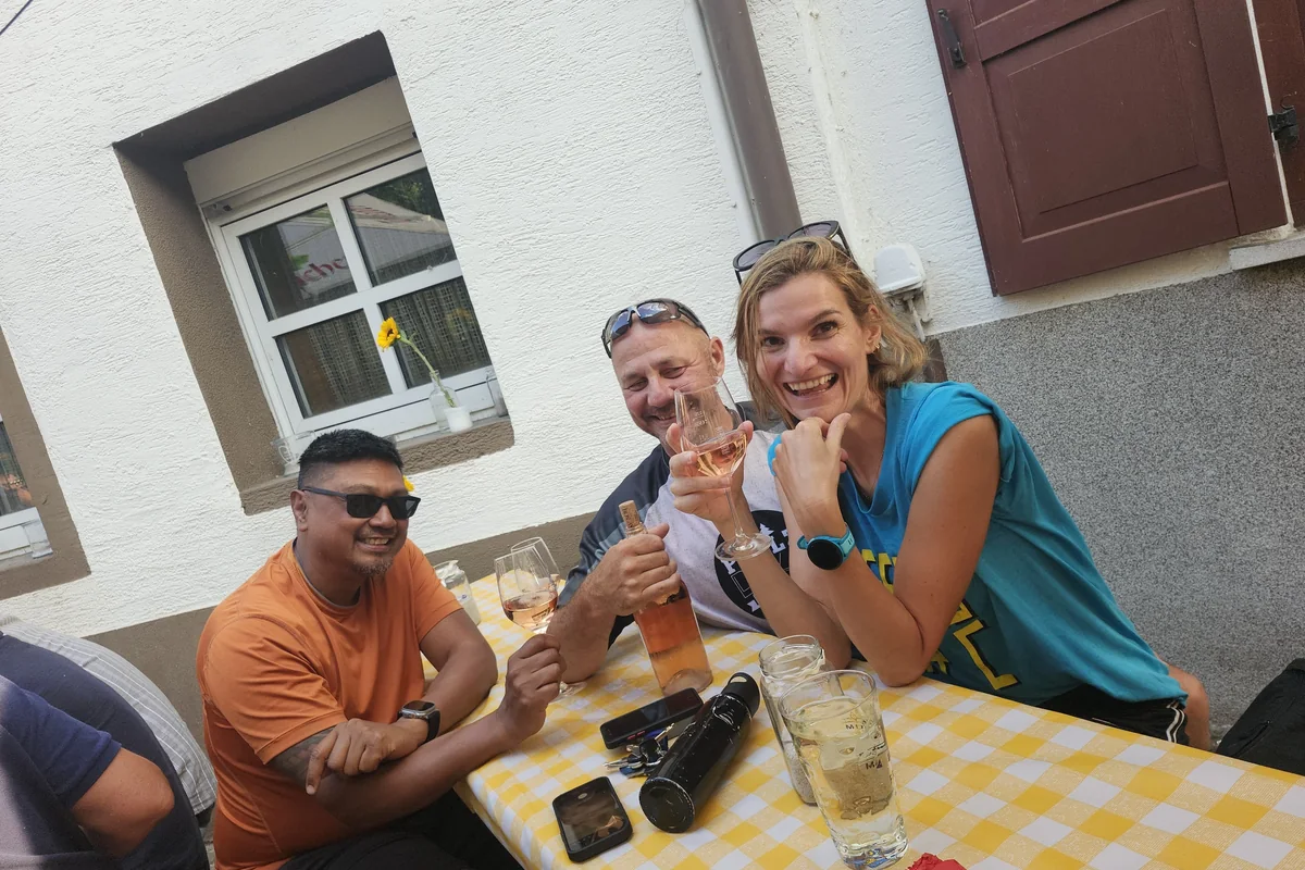Pause beim Stadtmauerfest in Freinsheim