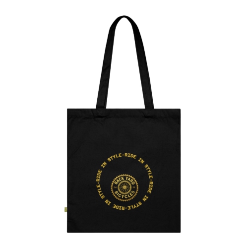 BYB - Ride in Style Organic Cotton Tote Bag — Vintage Bicycle Wheel Design